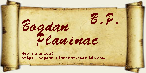 Bogdan Planinac vizit kartica